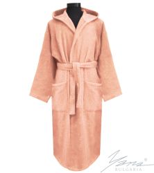 Adult bathrobe Microcotton peach