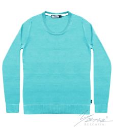 Damenpullover, Halssaum, mint