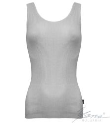 Damen-Tanktop aus elastischem Strick, grau