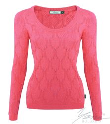 Damenpullover, Halssaum, rose