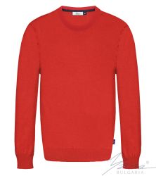 Herrenpullover, Rundausschnitt, lange Ärmel, rot