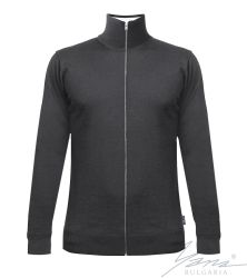 Pánsky tenký vlnený kardigan na zipssivá