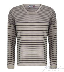 Zweifarbiger Herrenpullover mit Rundhalsausschnitt, Farbe 227