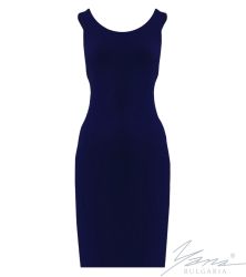 Damenkleid aus elastischem Strick, dukelblau