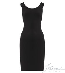 Dámske šaty z elastického úpletu, čierna