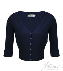 Damen-Strickjacke, 3/4 Ärmel, blau