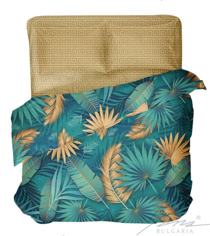 Dámsky dvojfarebný vykladaný sveter s "O" výstrihom zelenej farby