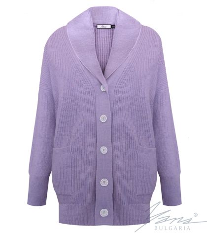 Dámsky sveter s vysokým polo golierom fioalova