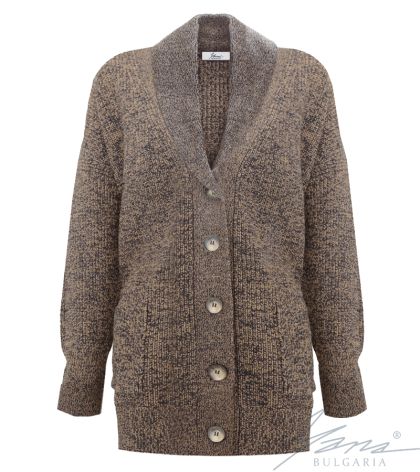 Dámsky sveter s vysokým polo golierom melange