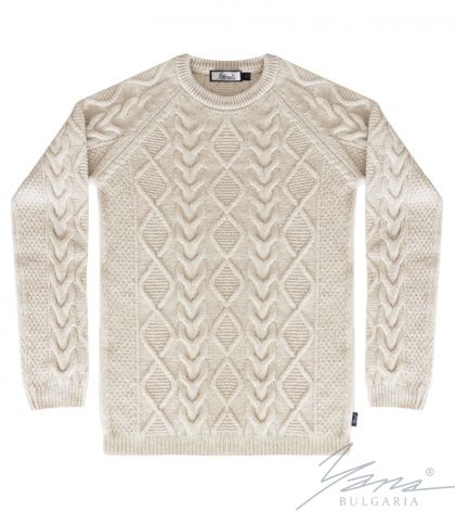 Women's crew neck sweater in beige