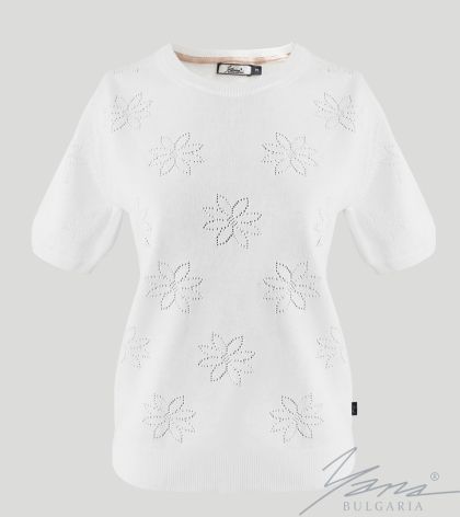 Dámsky sveter bije biely