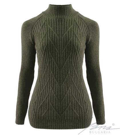Dámsky sveter s francúzskym golierom zelená