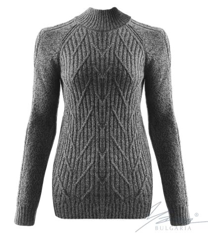Dámsky sveter s francúzskym golierom sivá