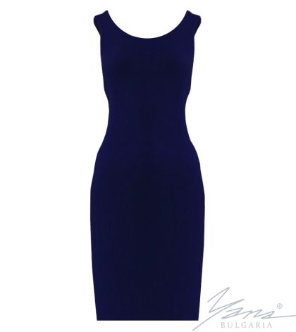 Dámske šaty z elastického úpletu, tmavéModrá