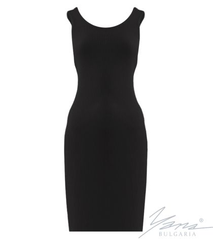Dámske šaty z elastického úpletu, čierna