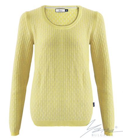 Dámsky sveter tepovanie žltá/St.sivá