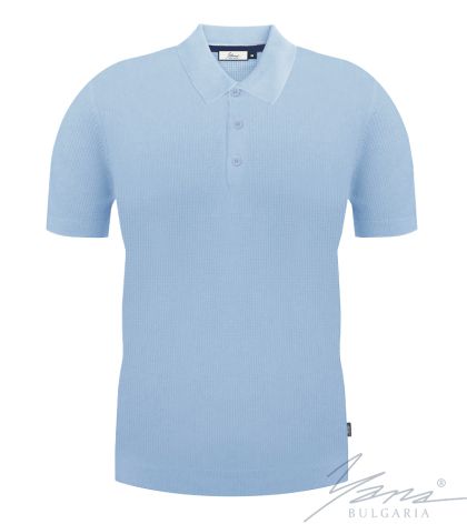 Pánska polokošeľa s golierom, krátky rukáv, ľahkáModrá