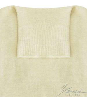 Damen-Wollpullover mit Stehkragen, ecru