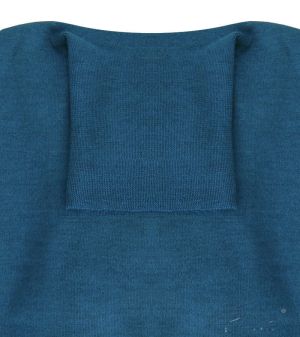 Женский шерстяной свитер с высоким воротником, синии