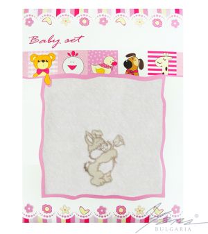 Detská súprava Microcotton s výšivkou v krabičkebiely