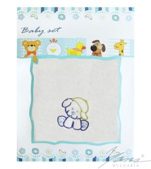 Detská súprava Microcotton s výšivkou v krabičkebiely