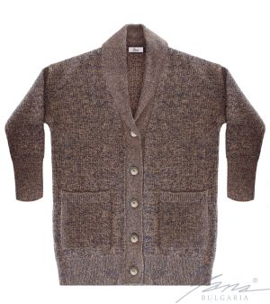 Dámsky sveter s vysokým polo golierom melange