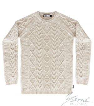 Women's crew neck sweater in beige