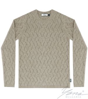 Damenpullover, Halssaum, hellbeige