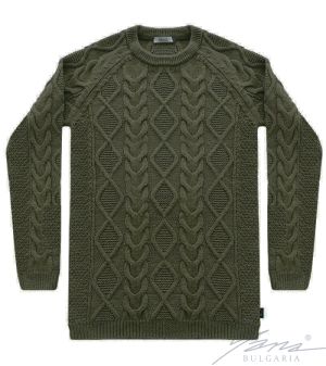 Women's crew neck sweater in green