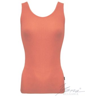 Women's tank top in elastic knit,coral