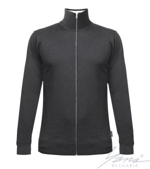 Кардиган мужской тонкий шерстяной на молнии, серый