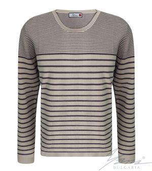 Мужской двухцветный свитер с круглым вырезом цвет 227